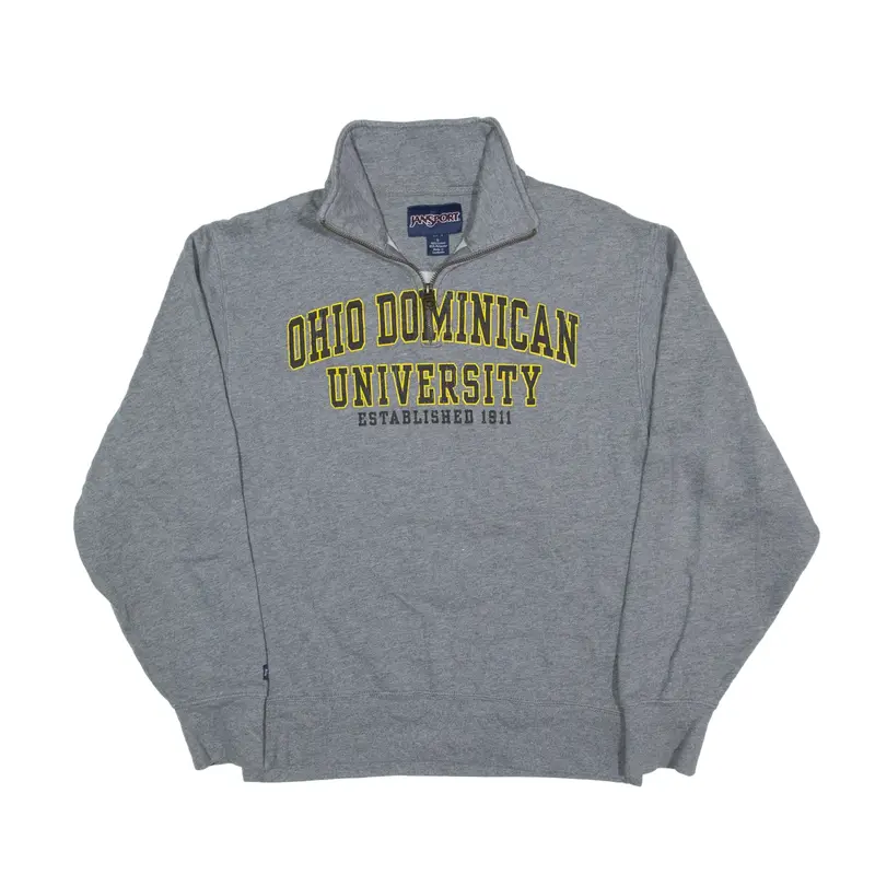 JANSPORT Ohio Dominican University Sweatshirt Grey 1/4 Zip Mens S