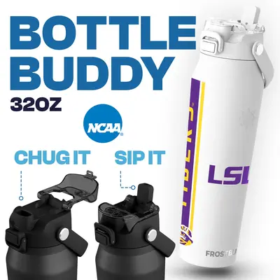 Bottle Buddy | Collegiate Edition | Dual Function lid Water Bottle | Stainless Steel | Double Wall Insulated