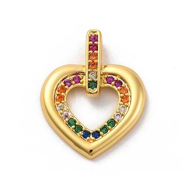 Brass Micro Pave Cubic Zirconia Pendants
