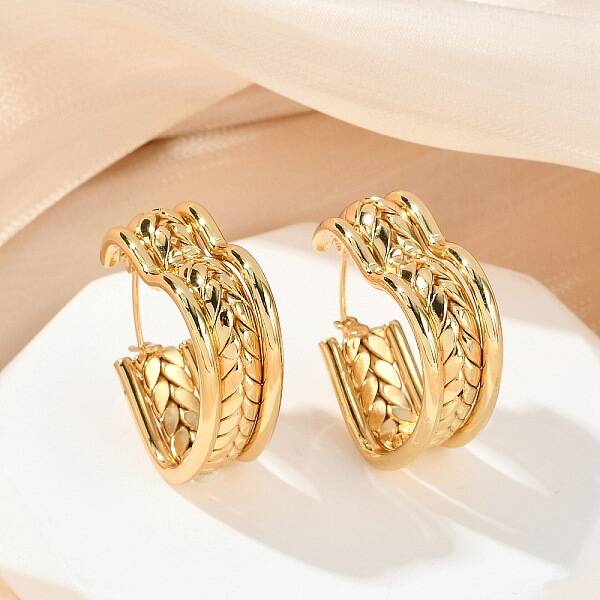 Heart 304 Stainless Steel Hoop Earrings