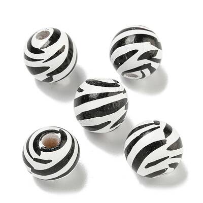 Printed Wood European Beads