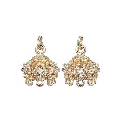 Brass Micro Pave Cubic Zirconia Multi-Strand Links