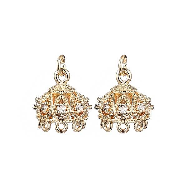Brass Micro Pave Cubic Zirconia Multi-Strand Links