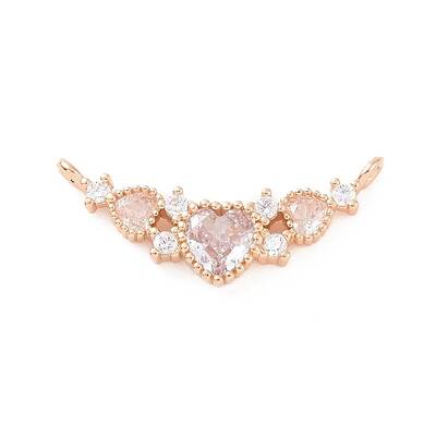 Brass Pave Clear Cubic Zirconia Connector Charms