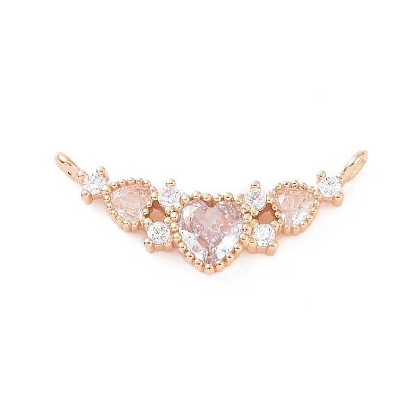 Brass Pave Clear Cubic Zirconia Connector Charms