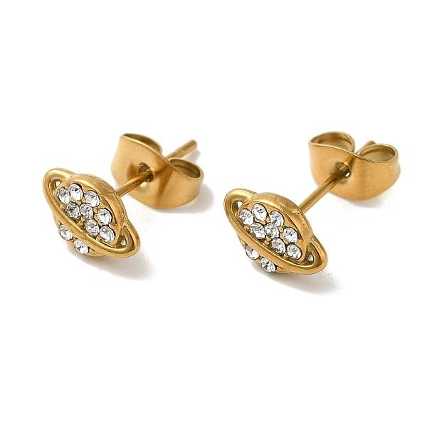304 Stainless Steel Crystal Rhinestone Stud Earrings for Women