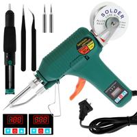 PoDhey Soldering Iron Kit 80W 180-520℃ Adjustable Temperature Corded Solder Iron Internal Heat Electric Welding Tool with W...