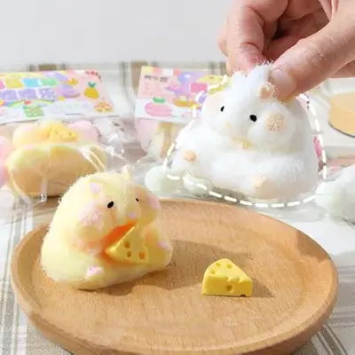 2025 New Gifts hamster shaped taba squeeze toys，toys for stress relief，handmade，for adult tricky funny squeeze toy Surp...