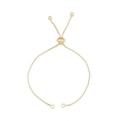 Brass Box Chains Slider Bracelet Making with Tiny Ball Charms