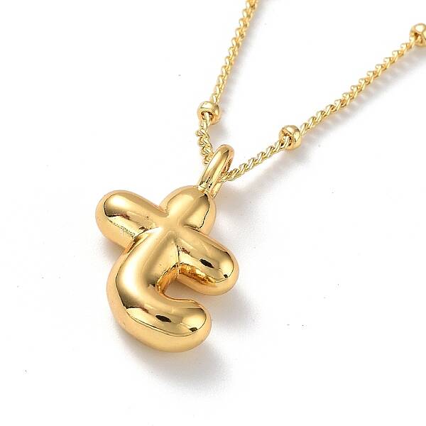 Initial Letter Brass Pendant Necklaces