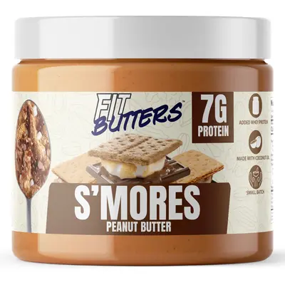 Fit Butters S'Mores Peanut Butter Spread, Added Protein and Coconut Oil, Low Carb, Low Sugar, Complete Protein Dessert Flavo...