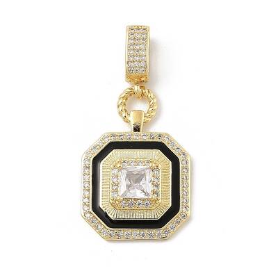 Brass Micro Pave Cubic Zirconia Pendants