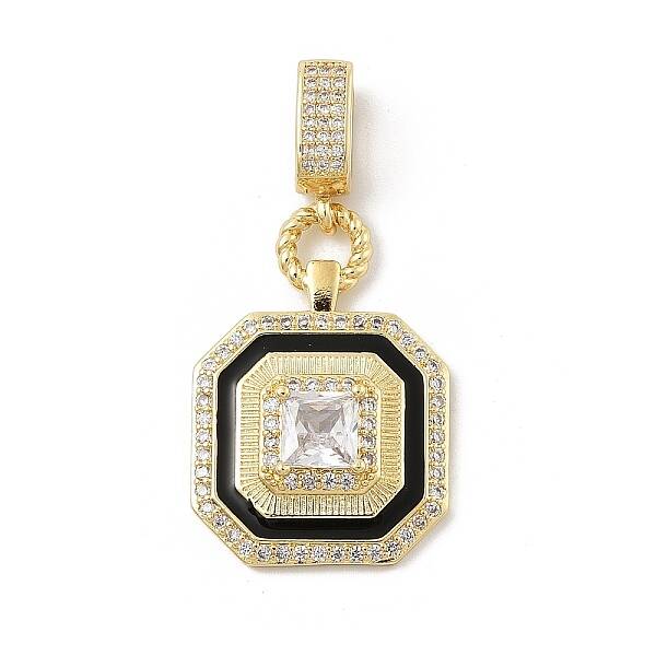 Brass Micro Pave Cubic Zirconia Pendants