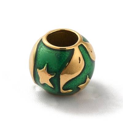 Ion Plating(IP) 304 Stainless Steel Enamel European Beads