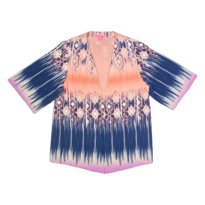 MONSOON Womens Kimono Blouse Pink Crazy Pattern UK 10