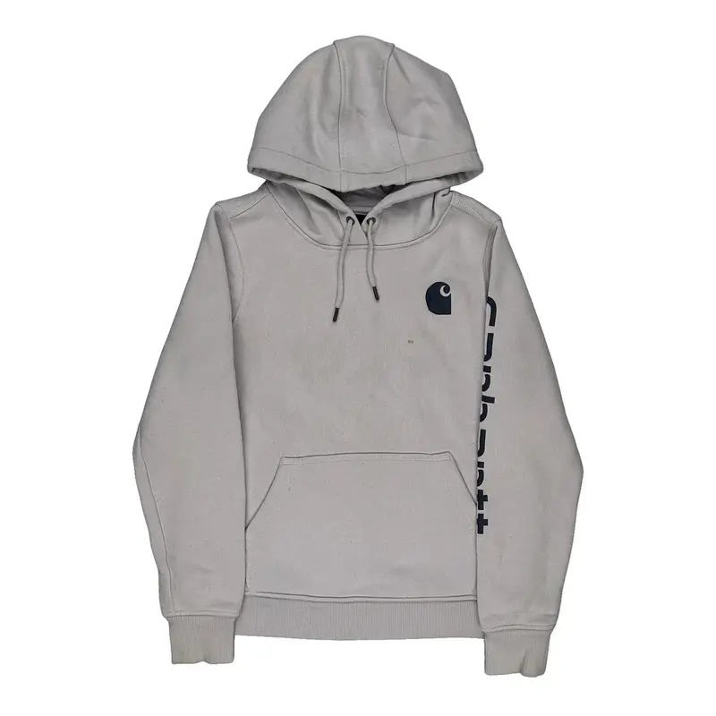 Carhartt Hoodie - Small Grey Cotton Blend | Size: small