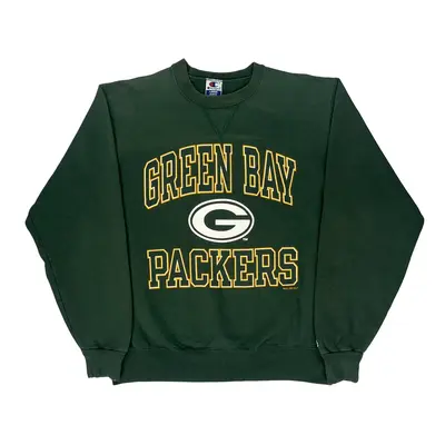 Green Bay Packers Champion Nfl Sweatshirt - Large Green Cotton Blend
