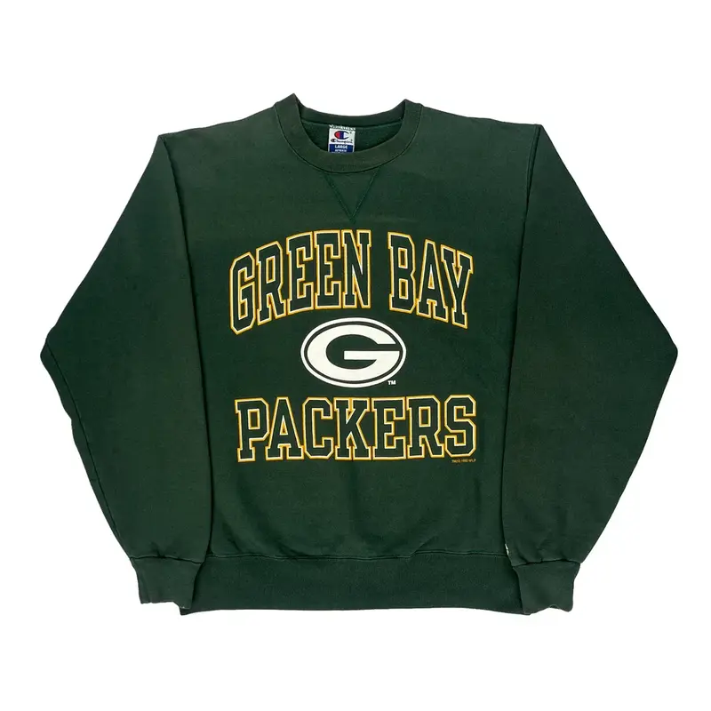Green Bay Packers Champion Nfl Sweatshirt - Large Green Cotton Blend