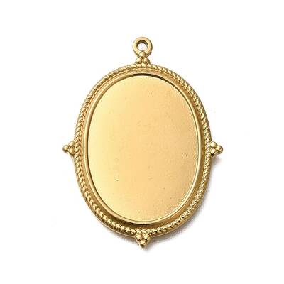 Ion Plating(IP) 304 Stainless Steel Pendant Cabochon Settings