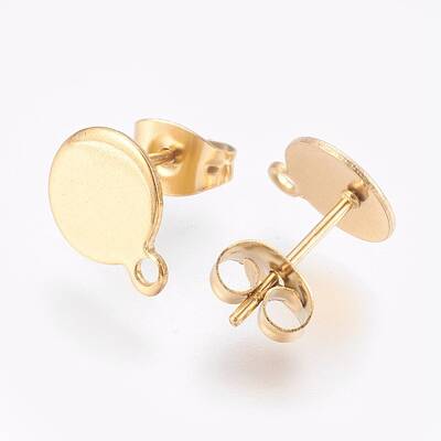 Ion Plating(IP) 304 Stainless Steel Stud Earring Findings