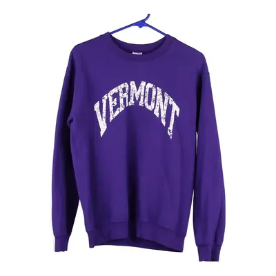 Vermont Gildan Graphic Sweatshirt - Small Purple Cotton