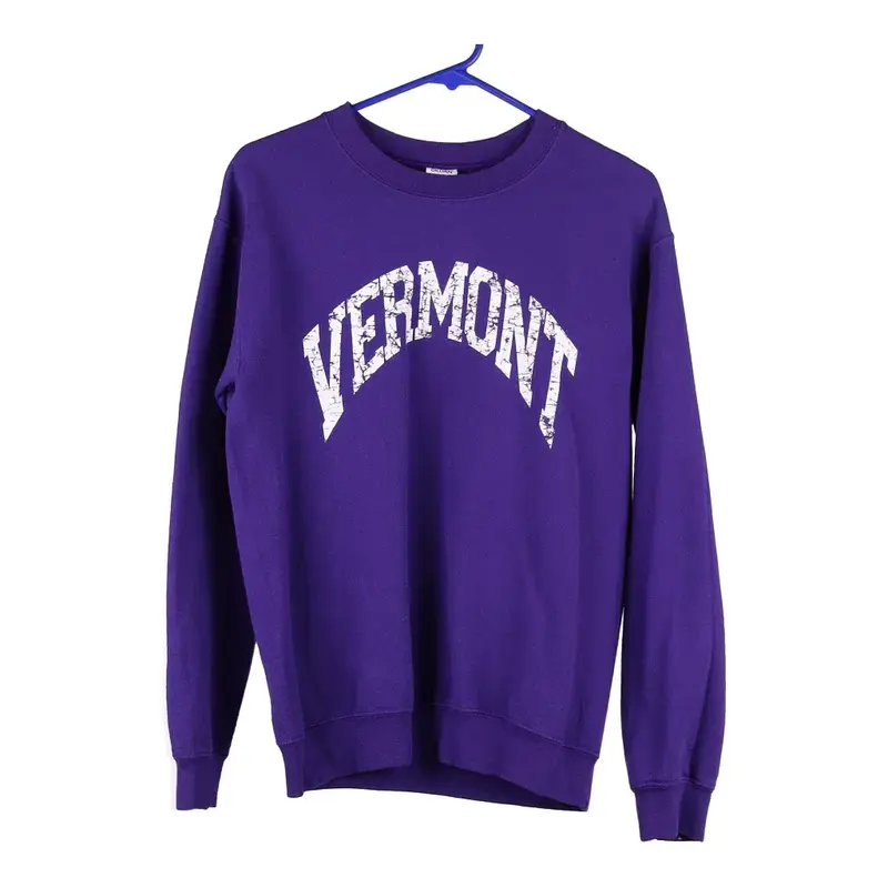 Vermont Gildan Graphic Sweatshirt - Small Purple Cotton