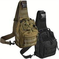 Tactical crossbody bag, chest bag, large-capacity shoulder bag, Molle system, 1000D Oxford cloth, wear-resistant, waterproof,...