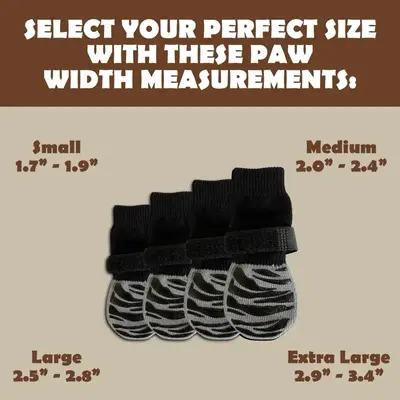 Premium Protective Non Slip Dog Socks from Hot Pavement- Non-Slip, Hook-&-Loop Fit, Small-XL Sizes, 100% Breathable Cotton, H...