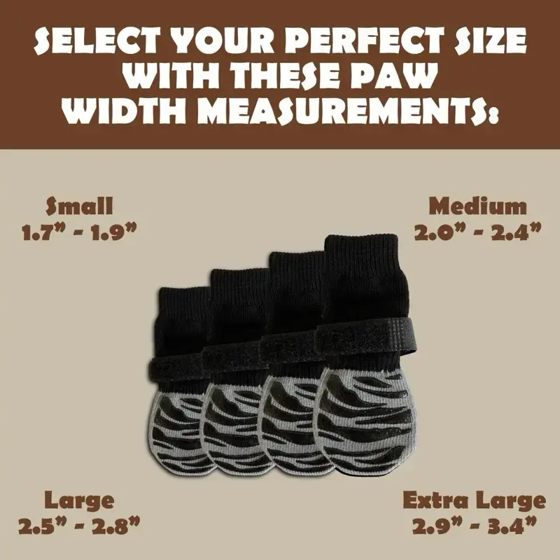 Premium Protective Non Slip Dog Socks from Hot Pavement- Non-Slip, Hook-&-Loop Fit, Small-XL Sizes, 100% Breathable Cotton, H...