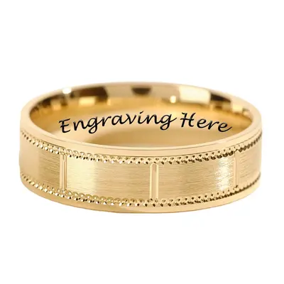 14K Gold Personalized Engraving Ring for Men