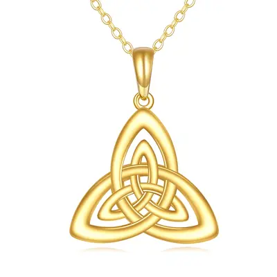 14K Gold Celtic Knot Pendant Necklace