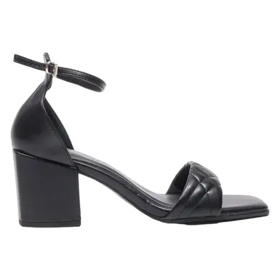 MARCO TOZZI Strappy Heels Black Leather Womens UK 7