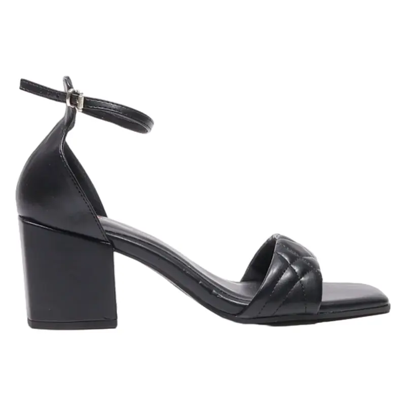 MARCO TOZZI Strappy Heels Black Leather Womens UK 7