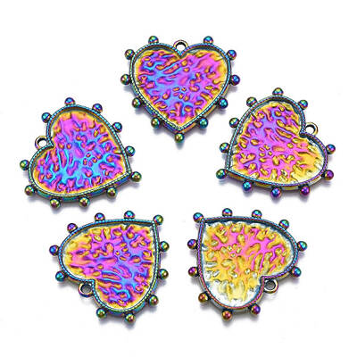 Rack Plating Rainbow Color Alloy Pendants