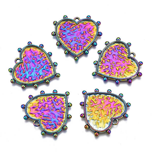Rack Plating Rainbow Color Alloy Pendants