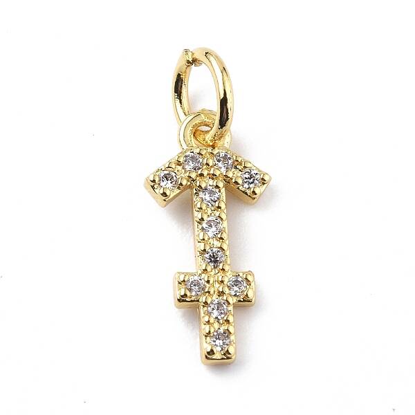 Brass Micro Pave Cubic Zirconia Charms