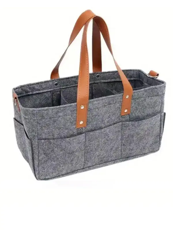 1 Piece Solid Color Felt Travel Bag, Portable Large Capacity Travel Storage Bag, Travel Organizer Bag