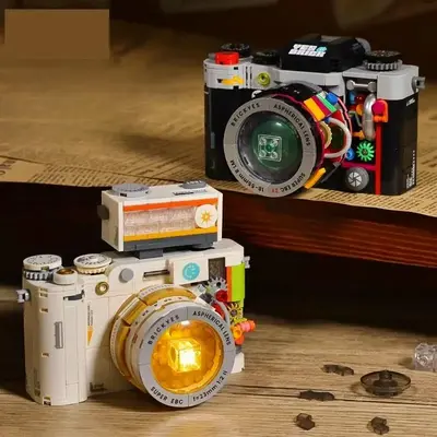 Creative Camera Design Building Blocks, 1 Box Retro Camera Mini Building Block Set, Creative Home Desktop Decoration, Birthda...