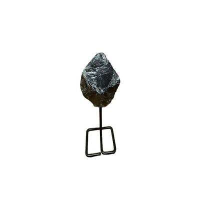 Natural Smoky Quartz Lamp with Metal Holder Ornament