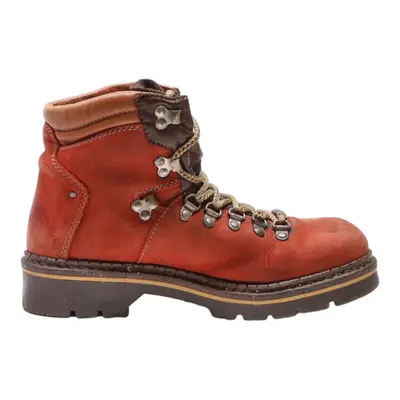 KLONDIKE Lace-Up Boots Red Leather Womens UK 6