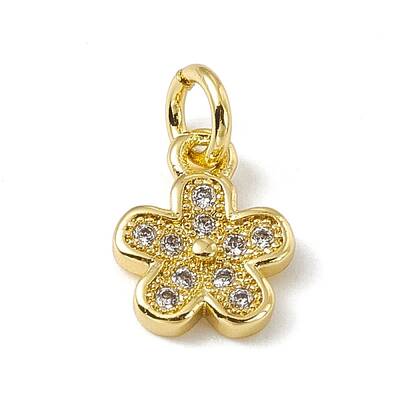 Brass Micro Pave Cubic Zirconia Charms