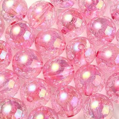 UV Plating Transparent Rainbow Iridescent Acrylic Beads