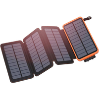 Solar Charger 25000mAh, Hiluckey Outdoor USB C Portable Power Bank with 4 Solar Panels, 3A Fast Charge External Battery Pack ...