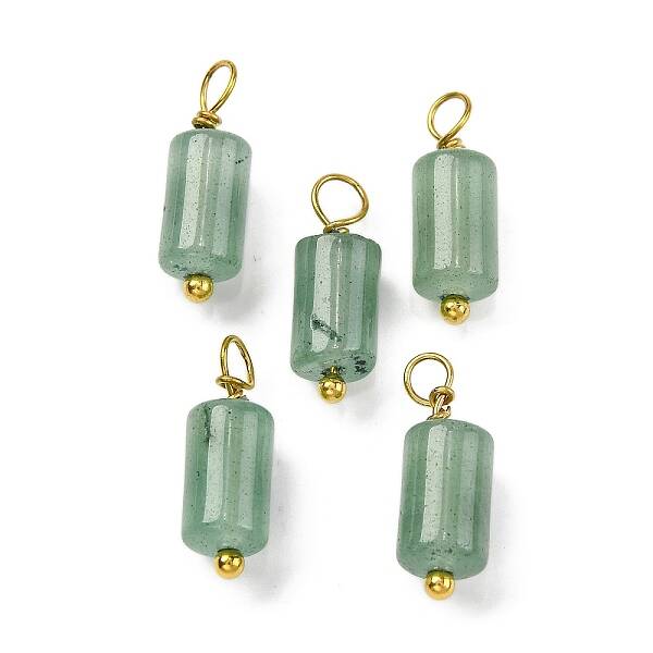 Natural Green Aventurine Cloumn Pendants