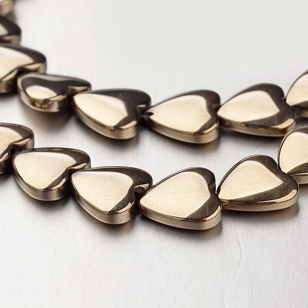 Electroplate Non-magnetic Synthetic Hematite Bead Strands