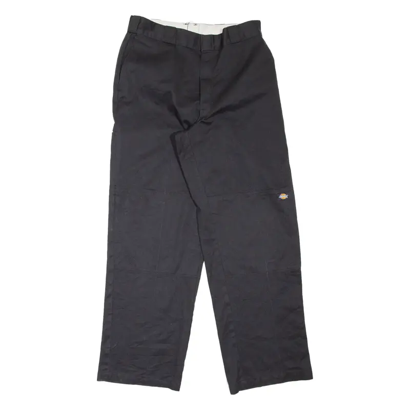 DICKIES Workwear Mens Trousers Black Loose Straight W32 L32