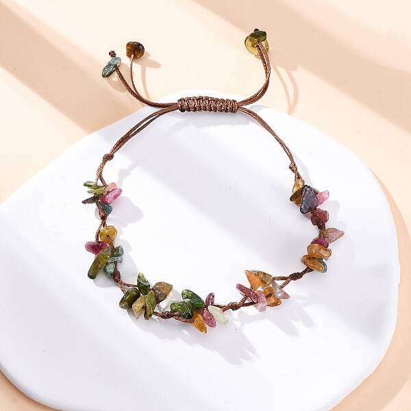 Adjustable Natural Kambaba Jasper Braided Bead Bracelets for Women