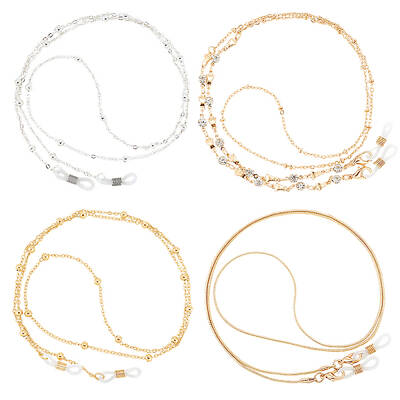 4Pcs 4 Styles Iron & Alloy Eyeglasses Chains