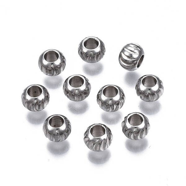 Tarnish Resistant 201 Stainless Steel Corrugated Beads