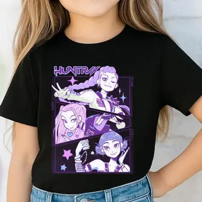 KPop Demon Hunters Huntrix T-Shirt, Vintage Style, Graphic Tee, Streetwear for Fans